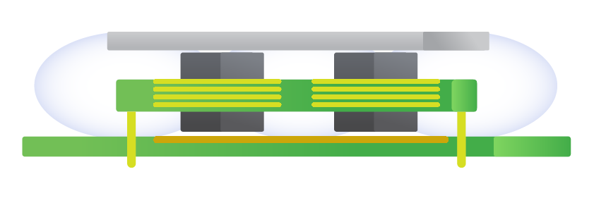 Figure 4. Grounded module top plate and PCB-plane block radiated EMI.
